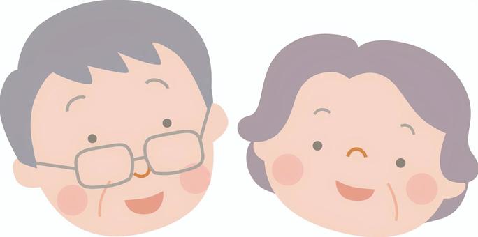 笑顔の老夫婦 お年寄り,シルバー,老人,おじいちゃん,おばあちゃん,ケアサービス,老人ホーム,敬老の日,老夫婦,笑顔のイラスト素材