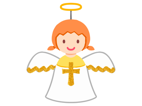 クリスマス 天使のオーナメント（線なし） クリスマス,天使,聖夜,イヴ,冬,12月,イベント,ホリデー,web素材,ウェブのイラスト素材