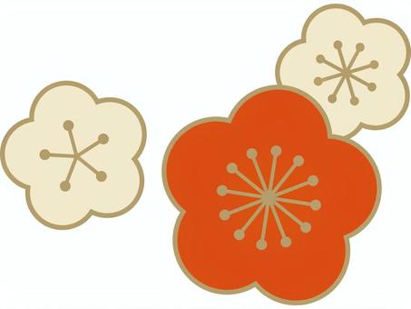 和風の赤梅、白梅 和風の赤梅、白梅 梅,和,白梅,赤梅,日本,和風,シンプル,正月,飾り,アイコンのイラスト素材