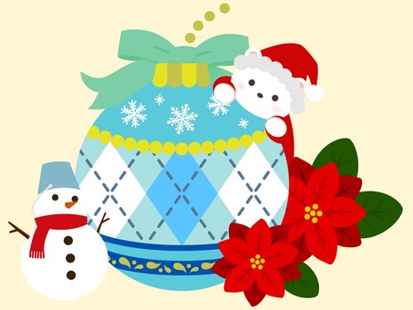 クリスマスのオーナメントとしろくま