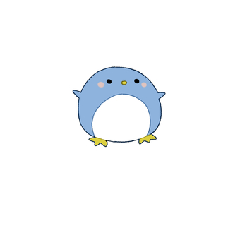 Illustration, penguin, animal, light blue, 