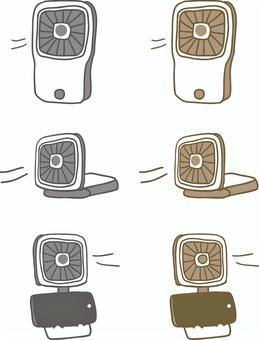 ハンディーファンのイラスト　カラーVer ハンディーファン,３way,カラーバリエーション,手描き,暑さ対策,ひんやりグッズ,夏,涼しい,ひんやり,冷却のイラスト素材