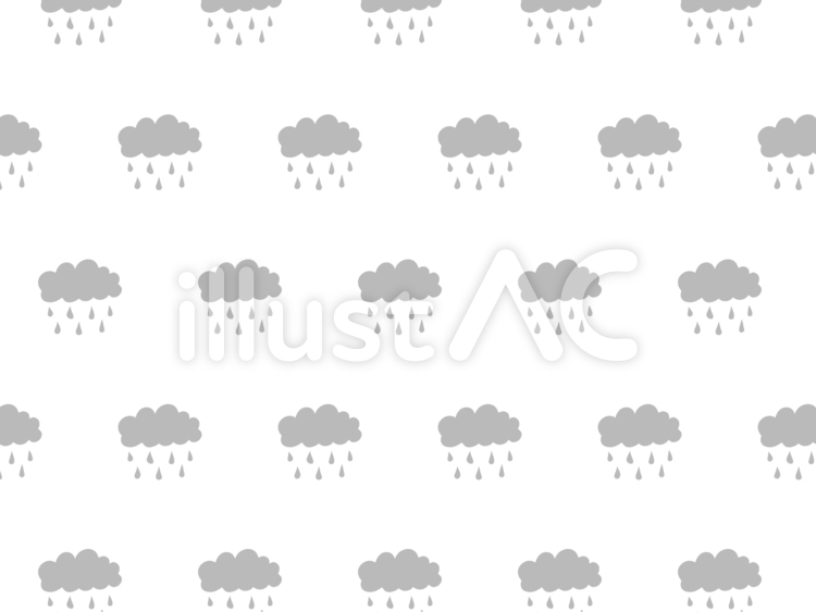 モノトーンな雨模様の雲 雲,手描き,雨のイラスト素材