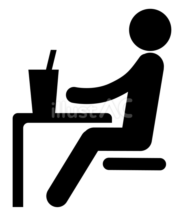 カフェで休む人のピクトグラム 飲食,人間,カフェのイラスト素材