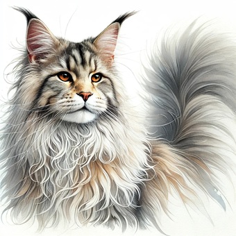 メインクーン メインクーン 動物,猫科,毛皮のイラスト素材