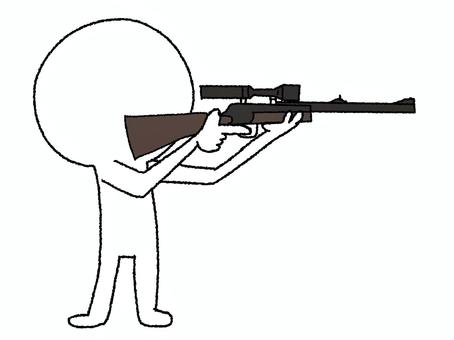 ライフル シルエット,狙う,撃つ,攻撃,射撃,ライフル,弾,武器,危険,お知らせ用のイラスト素材