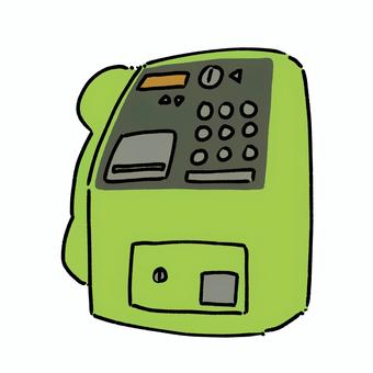 公衆電話 公衆電話,緑,レトロ,昭和,電話,通信,伝言,小銭のイラスト素材