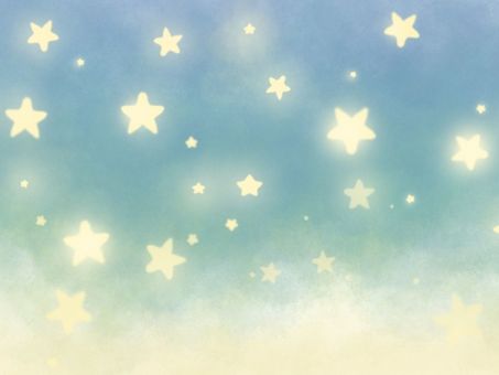 夜空と星のイラスト 星,夜,空,雲,光,ぼかし,青,緑,黄色,白のイラスト素材