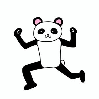 マッチョポーズするパンダ マッチョポーズするパンダ パンダ,動物,キャラ,ポップ,かわいい,マッチョ,筋肉,細い,ガリガリ,鍛えるのイラスト素材
