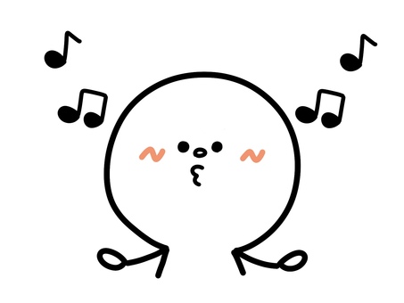 口笛を吹く人 口笛,棒人間,ご機嫌,楽しい,音符,嬉しい,人,人物,シンプル,感情のイラスト素材