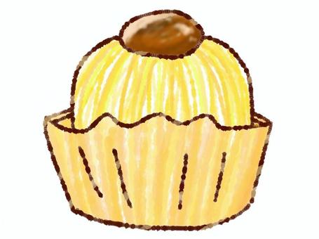 モンブラン モンブラン,ケーキ,栗,食べ物,スイーツ,お菓子,食品,タルト,手描き,シンプルのイラスト素材