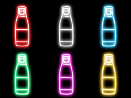 ネオンの栄養ドリンク 栄養ドリンク,飲み物,瓶,栄養補給,手描き,ネオン,ライト,光,灯,蛍光色のイラスト素材