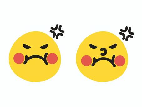 ニコちゃんマーク　プンプン怒る ニコちゃんマーク,スマイリー,フェイス,マーク,プンプン,怒る,キレる,不機嫌,イライラ,抗議のイラスト素材