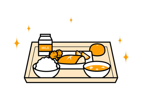 おいしい給食のイメージ04 食べ物,料理,給食,学校,小学校,中学校,高校,学園,献立,おいしいのイラスト素材
