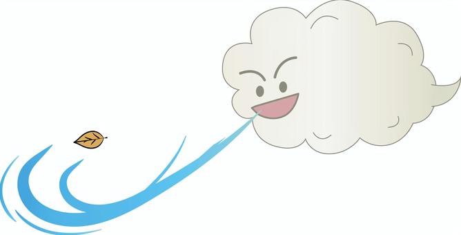 風吹く 風,吹く,雲,強風,葉っぱ,冬,寒い,自然,意地悪,キャラのイラスト素材