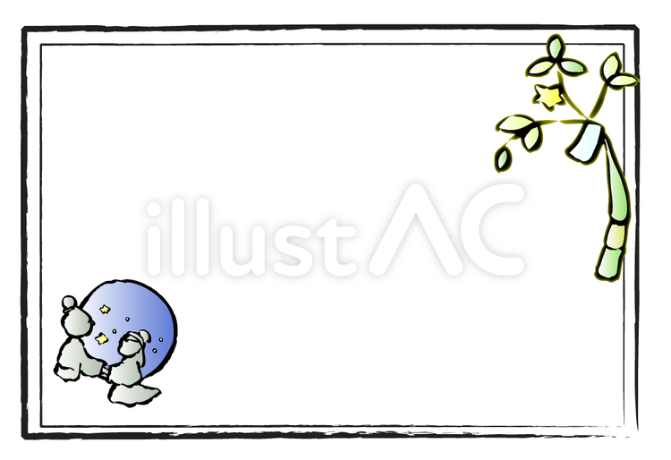 七夕 枠,うみのイラスト素材