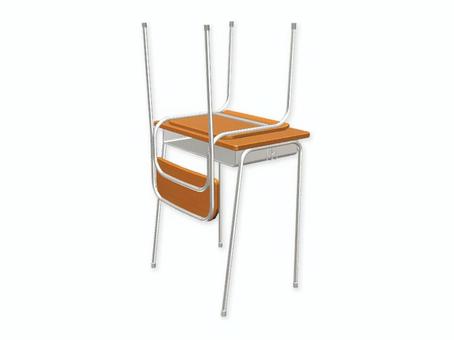 学校の机と椅子（掃除バージョン） イス,机,学校,椅子,掃除,清掃,教室,片付けのイラスト素材