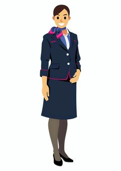 キャビンアテンダント キャビンアテンダント,職業,仕事,制服,航空業界,飛行機,女性,スカーフ,人物,一人のイラスト素材