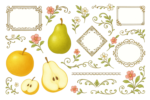 無しとレトロなフレームセット　透過済