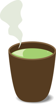 熱い緑茶  熱い緑茶  緑茶,熱い,湯気,湯呑,陶器,和,一息,休憩,イメージのイラスト素材