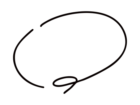 手書きくるっと円フレーム フレーム,円,手書き,ライン,囲み,シンプル,ゆるい,曲線,イラスト,背景透過のイラスト素材