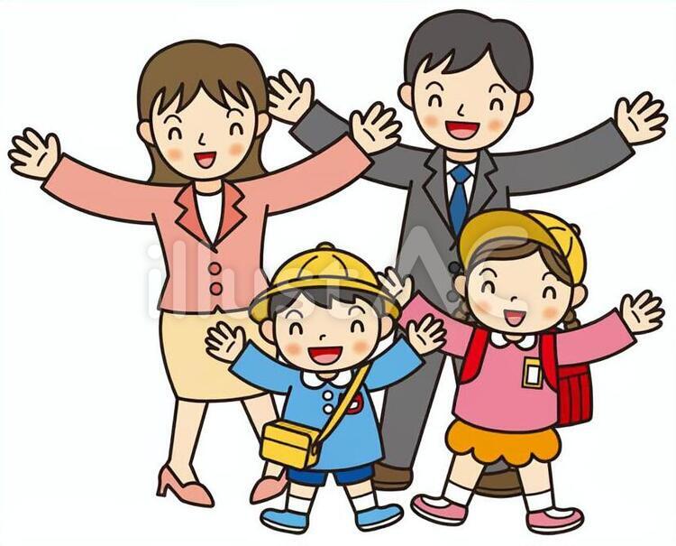 喜ぶ二世帯家族 喜ぶ,家族,二世帯家族のイラスト素材