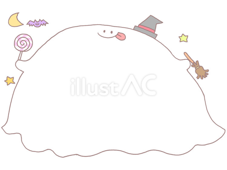 かわいいハロウィンおばけのフレーム・枠 ハロウィン,枠,フレームのイラスト素材