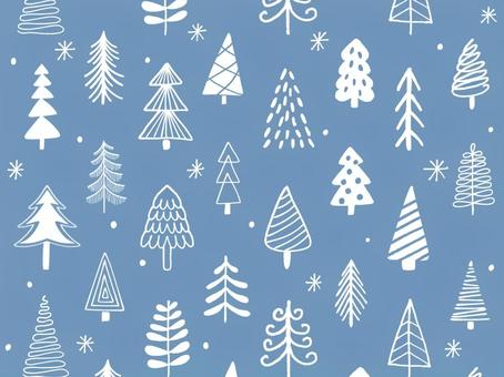 クリスマスツリーの北欧パターン背景 冬,ツリー,森,北欧,かわいい,優しい,ほっこり,シンプル,ナチュラル,クリスマスのイラスト素材
