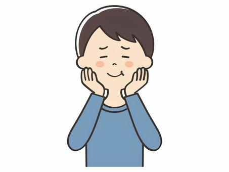 満足そうな男性 満足そうな男性 美味しい,満足,満腹,笑顔,嬉しい,幸せ,喜び,男性,男,大人のイラスト素材