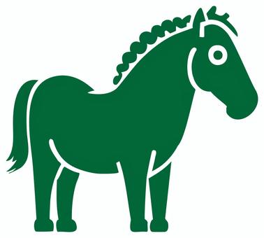 Horse illustration green, , JPG, PNG và AI