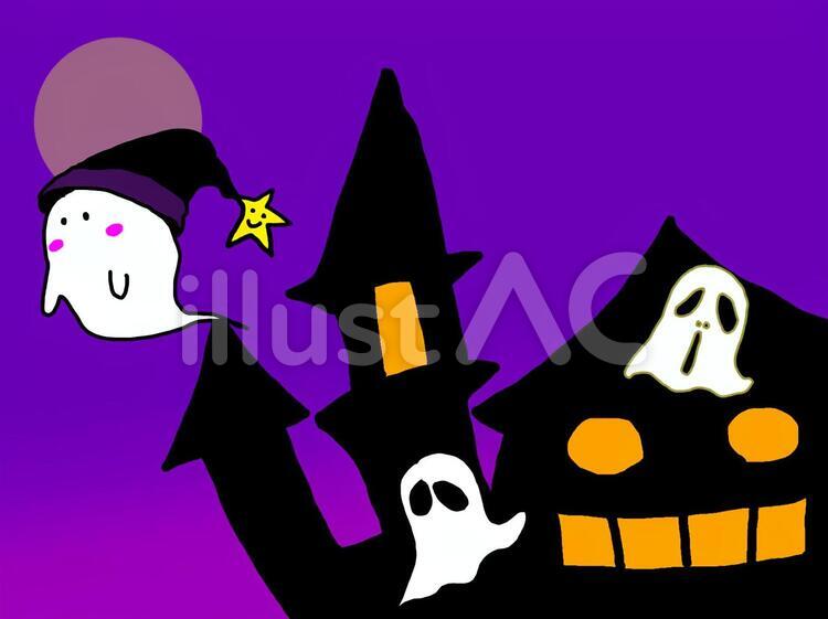  601004-4 ハロウィン,ゴースト,オバケのイラスト素材