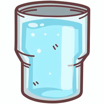 お冷　冷水のかわいいデフォルメイラスト お冷,冷水,飲料水,お水,天然水,給水,水,水分,飲み物,レストランのイラスト素材