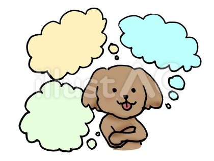 考える犬