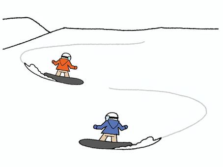 スノーボード スノーボード,雪,山,冬,ボーダー,pop調,手描き,素材,商用可,無料のイラスト素材