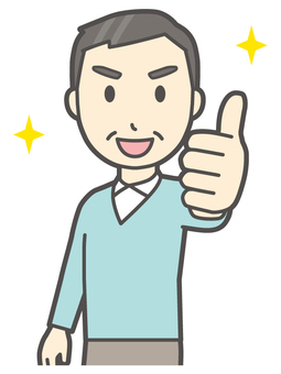 ニット中年男性-376-バスト  ニット中年男性-376-バスト いいね,おじさん,男性,中年,お父さん,パパ,シニア,ミドルエイジ,人物,かわいいのイラスト素材