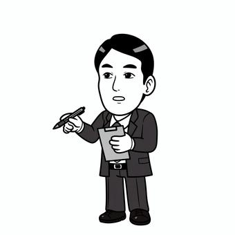 指示出しモノクロサラリーマン