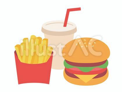 ハンバーガーとポテトとドリンクのセット