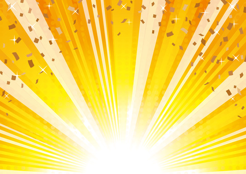 紙吹雪の半円集中線01（黄色）_25 紙吹雪,集中線,背景,フレーム,効果線,放射線,ドット,半円,ライン,線のイラスト素材
