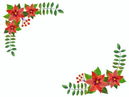 ポインセチア花のフレーム ポインセチア花のフレーム クリスマス,ポインセチア,花,リーフ,枠,フレーム,壁紙,飾り枠,背景,赤のイラスト素材