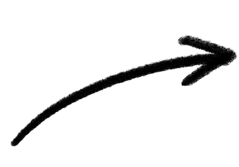 透明背景手書き黒矢印 手書き,黒,カーブ,矢印,方向,ポインター,記号,ガイド,ナビゲーション,動きのイラスト素材