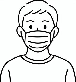 マスクをつけている男性 マスク,風邪,飛沫感染,病院,クリニック,男性,コロナのイラスト素材