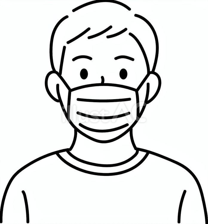 マスクをつけている男性 マスク,風邪,飛沫感染のイラスト素材