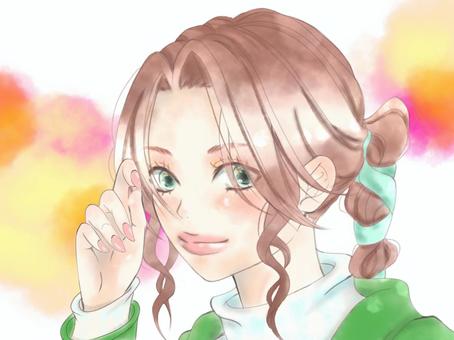 Spring girl pose 2, female, a smile, tiny, JPG and PNG