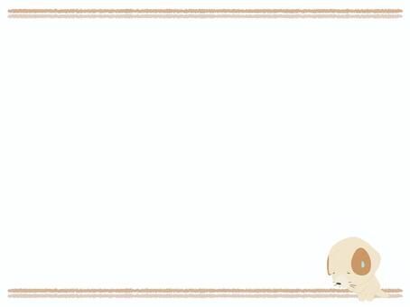 体調不良の垂れ耳の犬／フレーム 体調不良,犬,フレーム,動物,かわいい,腹痛のイラスト素材