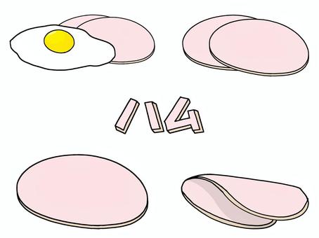 Illustration, ham, egg, processing, 