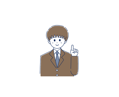 指さしチェック(男子学生) 指差し,ポイント,チェック,高校生,中学生,学生,制服,中学校,勉強,高校のイラスト素材