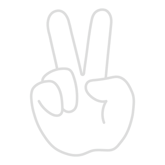 じゃんけんのチョキ線画イラスト チョキ,ピース,じゃんけん,手,灰色,線画,シンプル,イラスト,挿し絵,白背景のイラスト素材