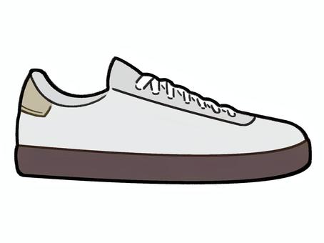 手書き_シューズ_01 靴,スニーカー,スポーツ,ランニング,ウォーキング,足元,履物,靴紐,靴底,軽量のイラスト素材