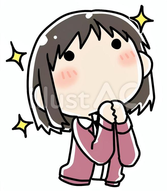 あこがれる女性 あこがれる,あこがれ,きらきらのイラスト素材