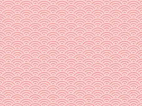 青海波2 青海波,海,和柄,文様,年賀状,背景,ピンク,桃色,波,波模様のイラスト素材
